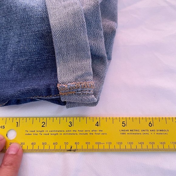 Ava & Viv Women's Blue Denim Power Stretch Midi Roll Cuff Shorts Plus Size 18W - Picture 8 of 9